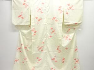 駒絽 草花模様小紋着物